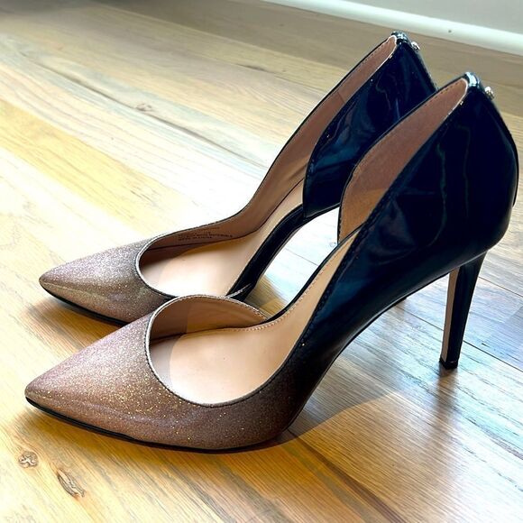 BCBGeneration “Lenny” Ombré Pink & Black Glitter Stiletto Heels - Picture 3 of 8